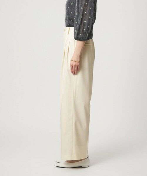 green label relaxing / グリーンレーベル リラクシング スラックス・ドレスパンツ | ［size SHORT/TALLあり］ツイル イージー ワイド パンツ オフホワイト | 詳細8