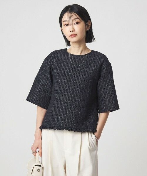 green label relaxing / グリーンレーベル リラクシング シャツ・ブラウス | ラティス ツイードライク プルオーバー | 詳細13