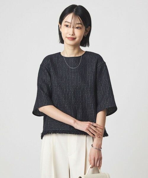 green label relaxing / グリーンレーベル リラクシング シャツ・ブラウス | ラティス ツイードライク プルオーバー | 詳細14