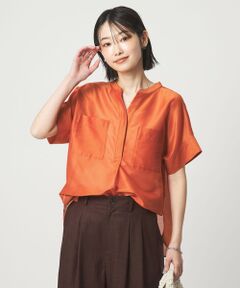 green label relaxing / グリーンレーベル リラクシング シャツ・ブラウス | カールマイヤー ポケット ショートスリーブ ブラウス マシンウォッシャブル 通気性