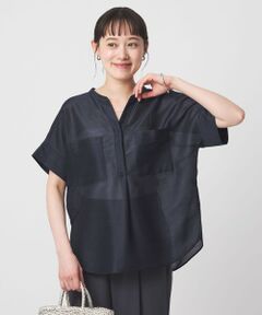 green label relaxing / グリーンレーベル リラクシング シャツ・ブラウス | カールマイヤー ポケット ショートスリーブ ブラウス マシンウォッシャブル 通気性