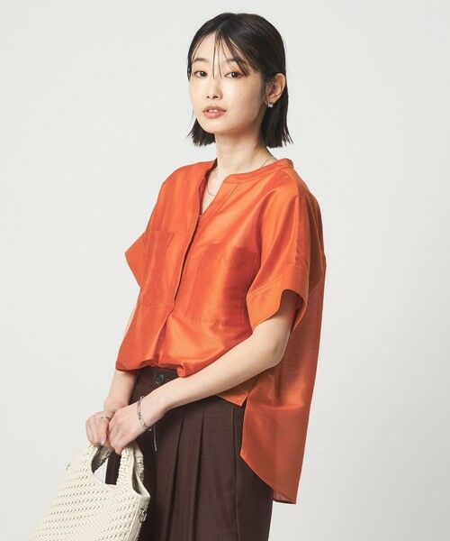 green label relaxing / グリーンレーベル リラクシング シャツ・ブラウス | カールマイヤー ポケット ショートスリーブ ブラウス マシンウォッシャブル 通気性 | 詳細1