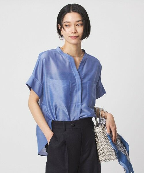 green label relaxing / グリーンレーベル リラクシング シャツ・ブラウス | カールマイヤー ポケット ショートスリーブ ブラウス マシンウォッシャブル 通気性 | 詳細5