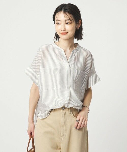 green label relaxing / グリーンレーベル リラクシング シャツ・ブラウス | カールマイヤー ポケット ショートスリーブ ブラウス マシンウォッシャブル 通気性 | 詳細28