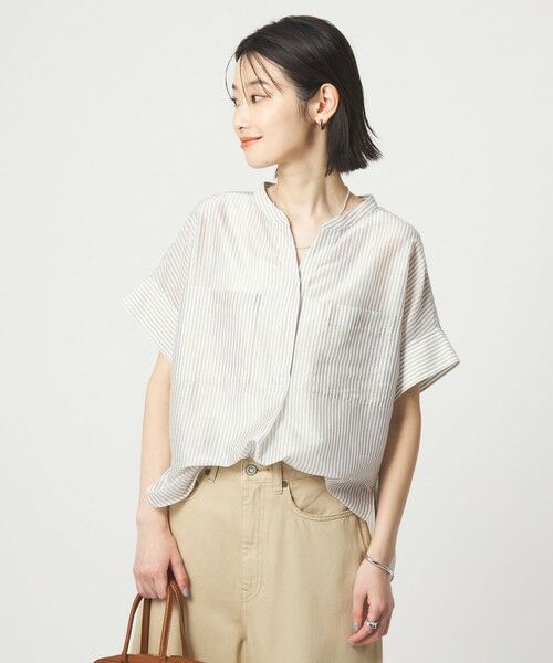 green label relaxing / グリーンレーベル リラクシング シャツ・ブラウス | カールマイヤー ポケット ショートスリーブ ブラウス マシンウォッシャブル 通気性 | 詳細24