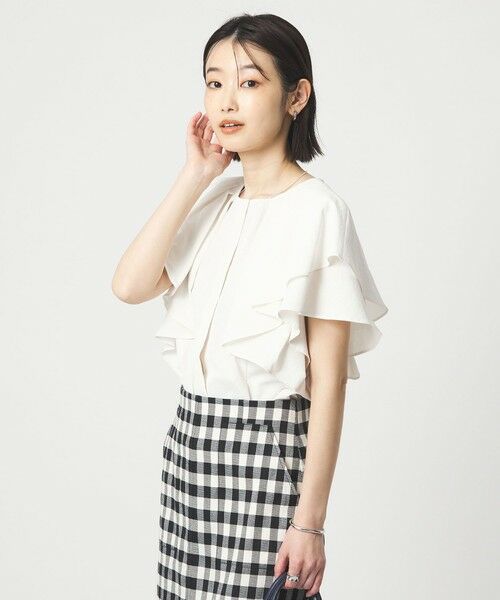 green label relaxing / グリーンレーベル リラクシング シャツ・ブラウス | Breeze Cool  ラッフル ブラウス マシンウォッシャブル 吸水速乾 通気性 UVカット | 詳細3