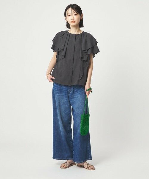 green label relaxing / グリーンレーベル リラクシング シャツ・ブラウス | Breeze Cool  ラッフル ブラウス マシンウォッシャブル 吸水速乾 通気性 UVカット | 詳細12