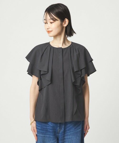 green label relaxing / グリーンレーベル リラクシング シャツ・ブラウス | Breeze Cool  ラッフル ブラウス マシンウォッシャブル 吸水速乾 通気性 UVカット | 詳細14