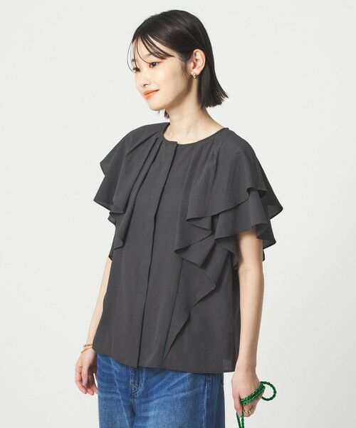 green label relaxing / グリーンレーベル リラクシング シャツ・ブラウス | Breeze Cool  ラッフル ブラウス マシンウォッシャブル 吸水速乾 通気性 UVカット | 詳細9