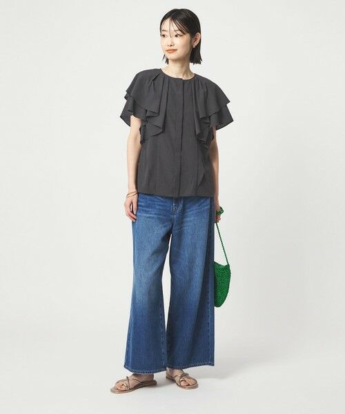 green label relaxing / グリーンレーベル リラクシング シャツ・ブラウス | Breeze Cool  ラッフル ブラウス マシンウォッシャブル 吸水速乾 通気性 UVカット | 詳細11