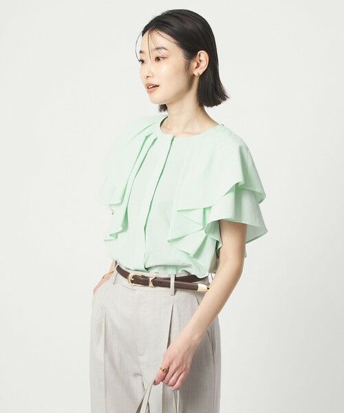 green label relaxing / グリーンレーベル リラクシング シャツ・ブラウス | Breeze Cool  ラッフル ブラウス マシンウォッシャブル 吸水速乾 通気性 UVカット | 詳細22