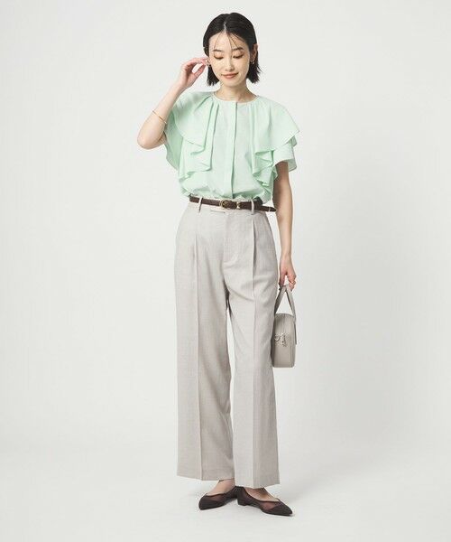 green label relaxing / グリーンレーベル リラクシング シャツ・ブラウス | Breeze Cool  ラッフル ブラウス マシンウォッシャブル 吸水速乾 通気性 UVカット | 詳細25