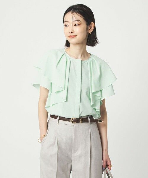 green label relaxing / グリーンレーベル リラクシング シャツ・ブラウス | Breeze Cool  ラッフル ブラウス マシンウォッシャブル 吸水速乾 通気性 UVカット | 詳細17