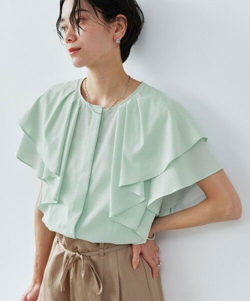 green label relaxing / グリーンレーベル リラクシング シャツ・ブラウス | Breeze Cool  ラッフル ブラウス マシンウォッシャブル 吸水速乾 通気性 UVカット | 詳細12