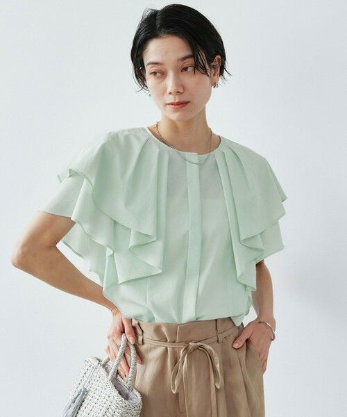 green label relaxing / グリーンレーベル リラクシング シャツ・ブラウス | Breeze Cool  ラッフル ブラウス マシンウォッシャブル 吸水速乾 通気性 UVカット | 詳細13
