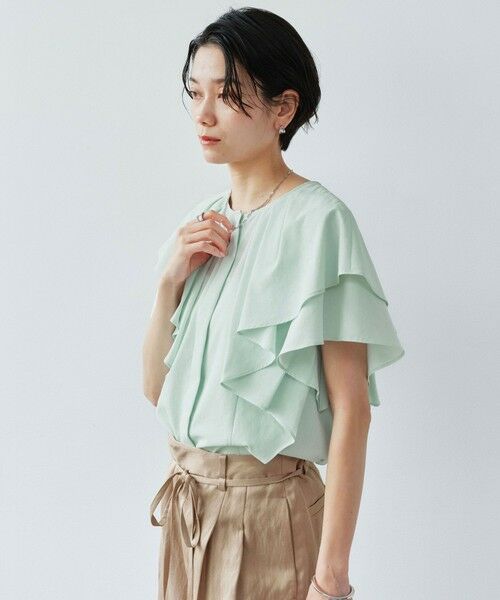 green label relaxing / グリーンレーベル リラクシング シャツ・ブラウス | Breeze Cool  ラッフル ブラウス マシンウォッシャブル 吸水速乾 通気性 UVカット | 詳細14