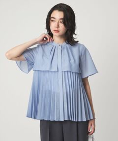 green label relaxing / グリーンレーベル リラクシング シャツ・ブラウス | ヨーク プリーツ ショートスリーブ ブラウス