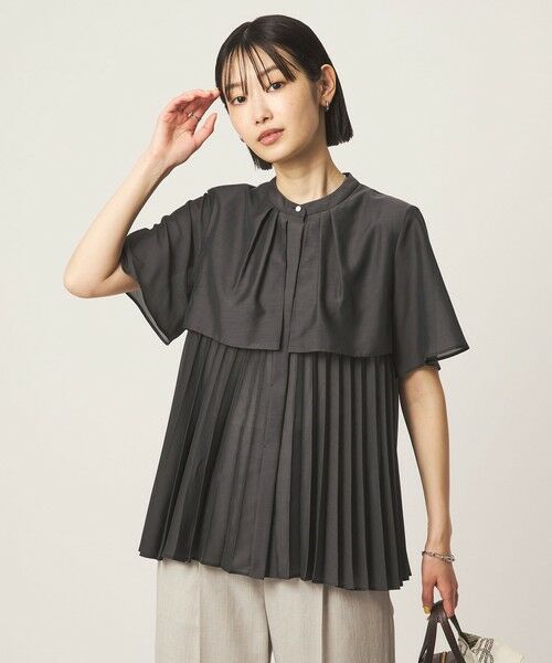 green label relaxing / グリーンレーベル リラクシング シャツ・ブラウス | ヨーク プリーツ ショートスリーブ ブラウス | 詳細1