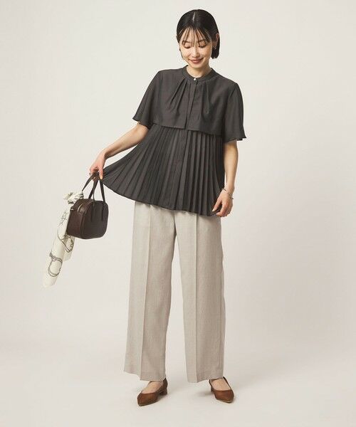 green label relaxing / グリーンレーベル リラクシング シャツ・ブラウス | ヨーク プリーツ ショートスリーブ ブラウス | 詳細4