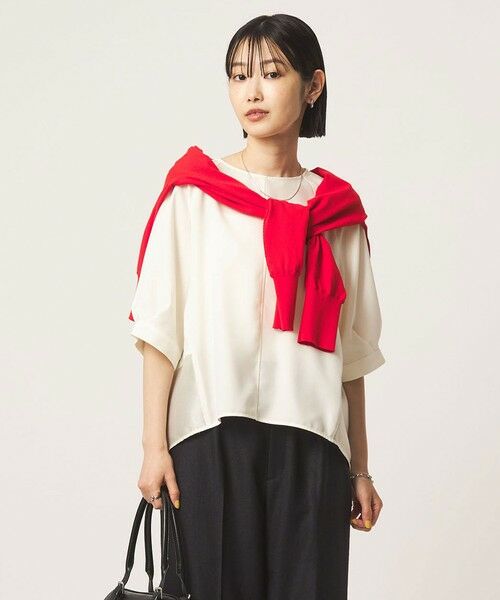 green label relaxing / グリーンレーベル リラクシング シャツ・ブラウス | ［size SHORTあり］fleurie(フルリー) フォルム ショートスリーブ ブラウス（OFF WHITE）