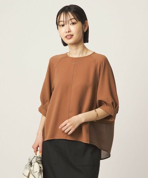 green label relaxing / グリーンレーベル リラクシング シャツ・ブラウス | ［size SHORTあり］fleurie(フルリー) フォルム ショートスリーブ ブラウス（BEIGE）