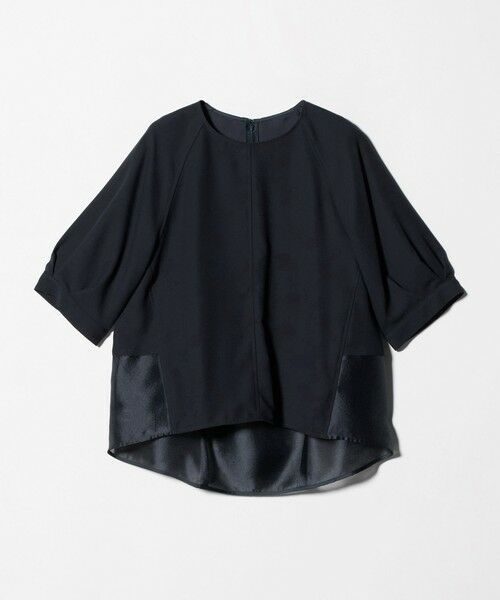 green label relaxing / グリーンレーベル リラクシング シャツ・ブラウス | ［size SHORTあり］fleurie(フルリー) フォルム ショートスリーブ ブラウス（NAVY）