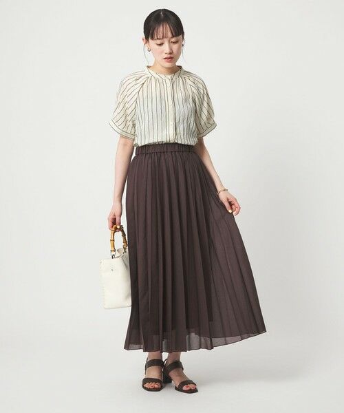 green label relaxing / グリーンレーベル リラクシング シャツ・ブラウス | スタンド ストライプ ブラウス | 詳細4