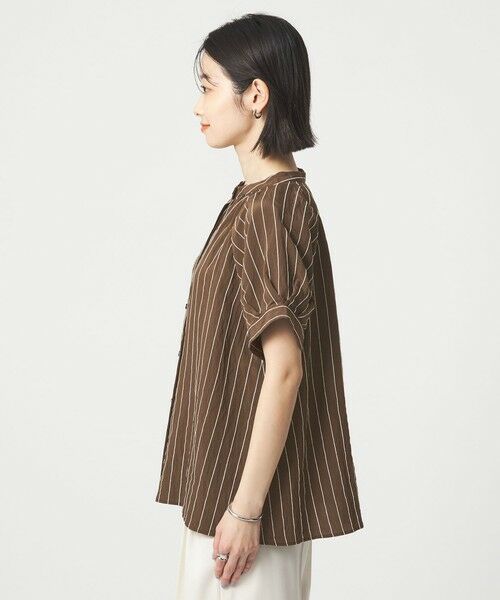 green label relaxing / グリーンレーベル リラクシング シャツ・ブラウス | スタンド ストライプ ブラウス | 詳細11