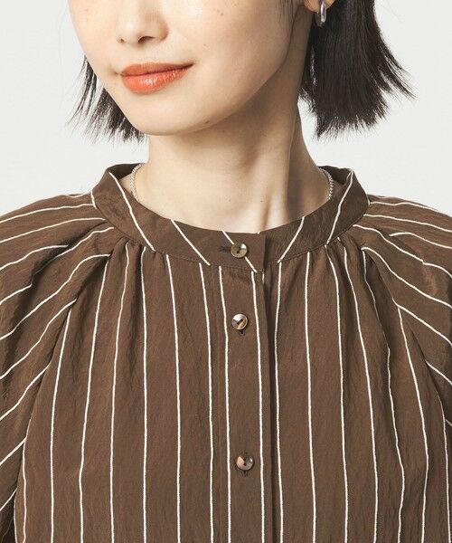 green label relaxing / グリーンレーベル リラクシング シャツ・ブラウス | スタンド ストライプ ブラウス | 詳細13