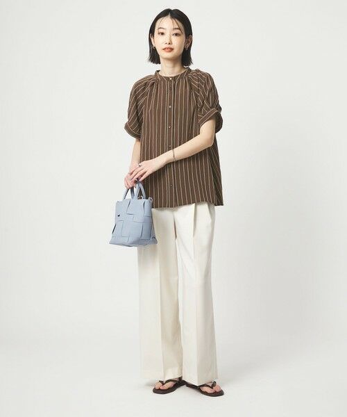 green label relaxing / グリーンレーベル リラクシング シャツ・ブラウス | スタンド ストライプ ブラウス | 詳細7