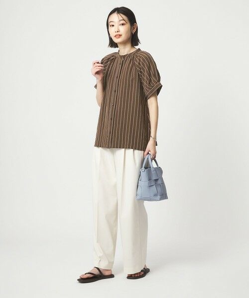 green label relaxing / グリーンレーベル リラクシング シャツ・ブラウス | スタンド ストライプ ブラウス | 詳細8