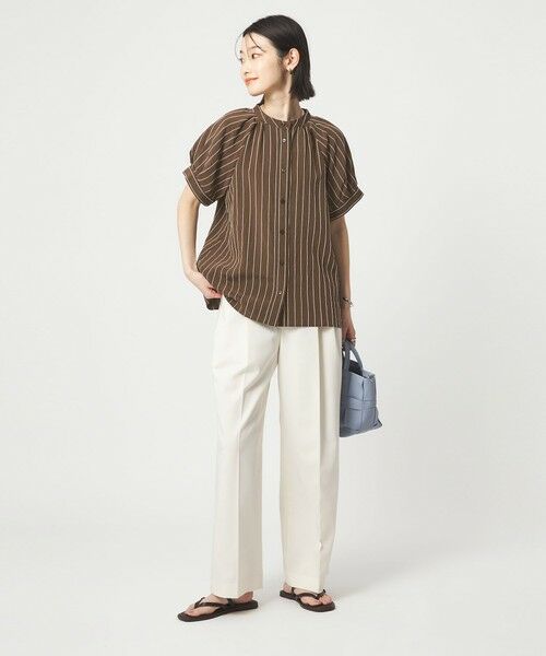 green label relaxing / グリーンレーベル リラクシング シャツ・ブラウス | スタンド ストライプ ブラウス | 詳細9