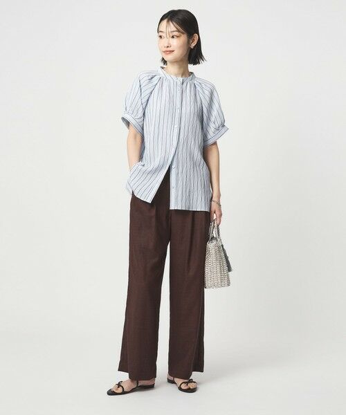 green label relaxing / グリーンレーベル リラクシング シャツ・ブラウス | スタンド ストライプ ブラウス | 詳細18