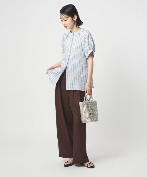 green label relaxing / グリーンレーベル リラクシング シャツ・ブラウス | スタンド ストライプ ブラウス | 詳細19