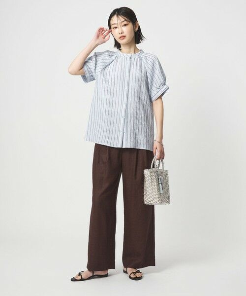green label relaxing / グリーンレーベル リラクシング シャツ・ブラウス | スタンド ストライプ ブラウス | 詳細20