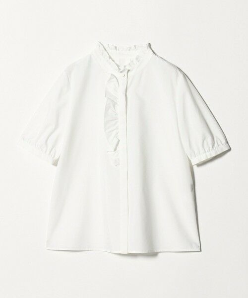 green label relaxing / グリーンレーベル リラクシング シャツ・ブラウス | フリル ディテール ショートスリーブ ブラウス（WHITE）