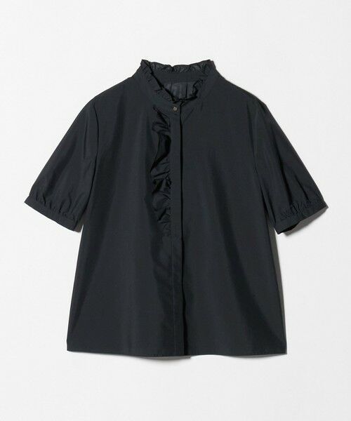 green label relaxing / グリーンレーベル リラクシング シャツ・ブラウス | フリル ディテール ショートスリーブ ブラウス（NAVY）