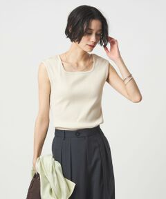 green label relaxing / グリーンレーベル リラクシング カットソー | ブライトリブ デコルテ フレンチスリーブ プルオーバー カットソー