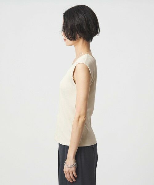 green label relaxing / グリーンレーベル リラクシング カットソー | ブライトリブ デコルテ フレンチスリーブ プルオーバー カットソー | 詳細13