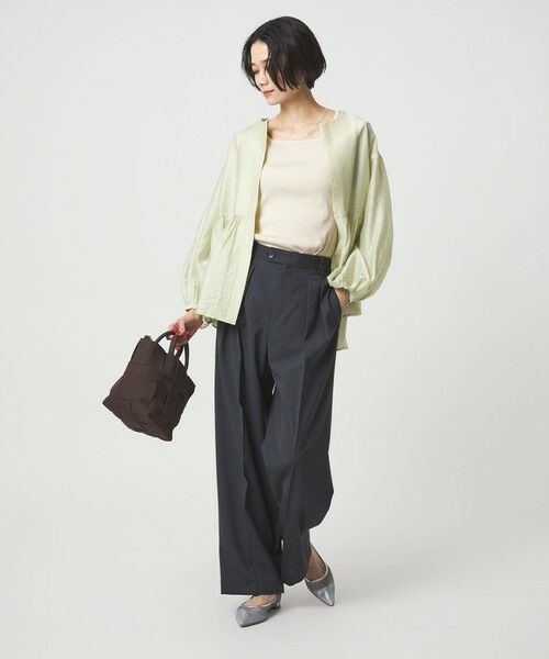 green label relaxing / グリーンレーベル リラクシング カットソー | ブライトリブ デコルテ フレンチスリーブ プルオーバー カットソー | 詳細11