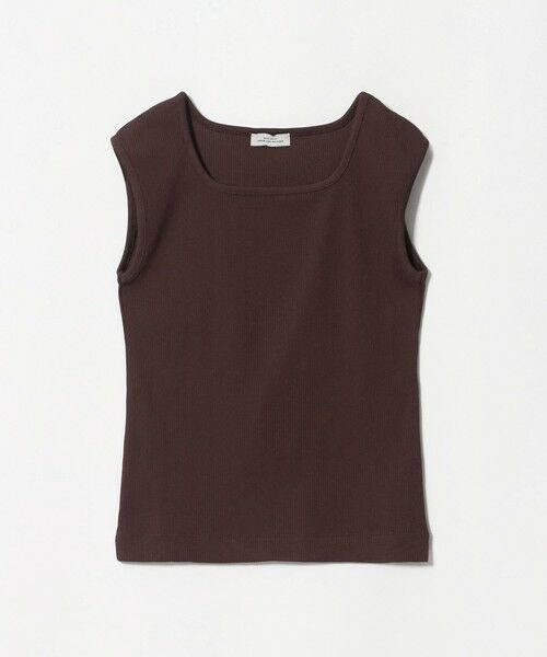 green label relaxing / グリーンレーベル リラクシング カットソー | ブライトリブ デコルテ フレンチスリーブ プルオーバー カットソー（DK.BROWN）