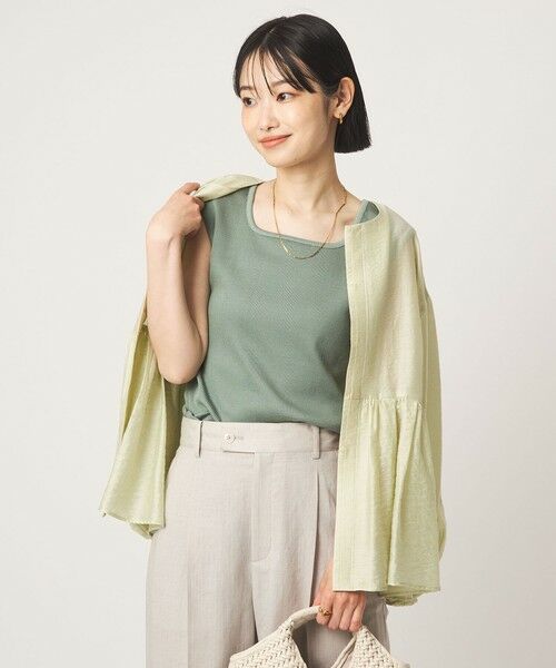 green label relaxing / グリーンレーベル リラクシング カットソー | ブライトリブ デコルテ フレンチスリーブ プルオーバー カットソー | 詳細18