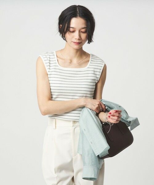 green label relaxing / グリーンレーベル リラクシング カットソー | ブライトリブ デコルテ フレンチスリーブ プルオーバー カットソー | 詳細24