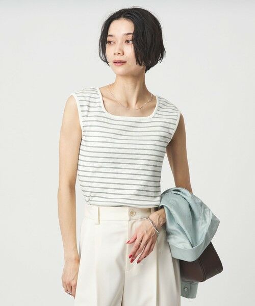 green label relaxing / グリーンレーベル リラクシング カットソー | ブライトリブ デコルテ フレンチスリーブ プルオーバー カットソー | 詳細25