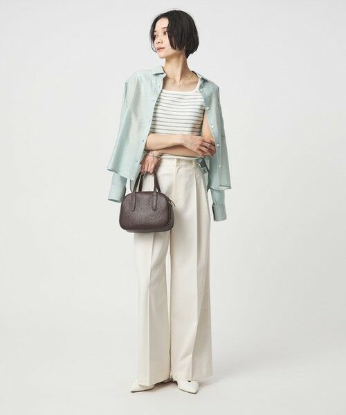 green label relaxing / グリーンレーベル リラクシング カットソー | ブライトリブ デコルテ フレンチスリーブ プルオーバー カットソー | 詳細27