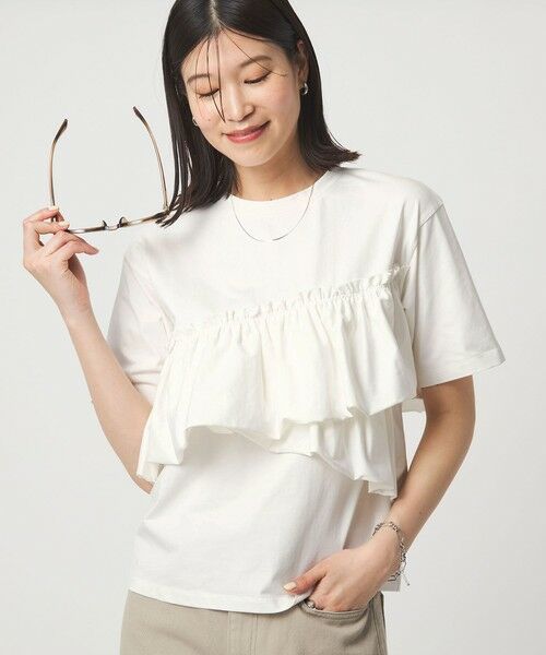 green label relaxing / グリーンレーベル リラクシング カットソー | 【WEB限定】＜at ease＞フリル カットソー 接触冷感 UVカット 遮熱 | 詳細1