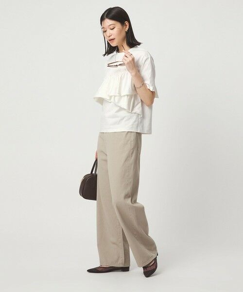 green label relaxing / グリーンレーベル リラクシング カットソー | 【WEB限定】＜at ease＞フリル カットソー 接触冷感 UVカット 遮熱 | 詳細4