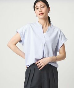 【WEB限定】＜at ease＞スキッパー カットソー 接触冷感 UVカット 遮熱