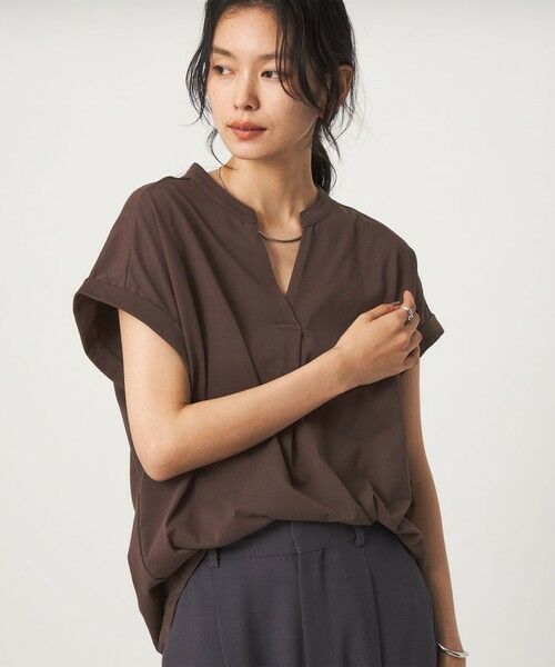 green label relaxing / グリーンレーベル リラクシング カットソー | 【WEB限定】＜at ease＞スキッパー カットソー 接触冷感 UVカット 遮熱 | 詳細14