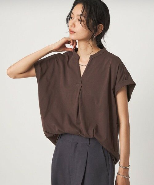 green label relaxing / グリーンレーベル リラクシング カットソー | 【WEB限定】＜at ease＞スキッパー カットソー 接触冷感 UVカット 遮熱 | 詳細15